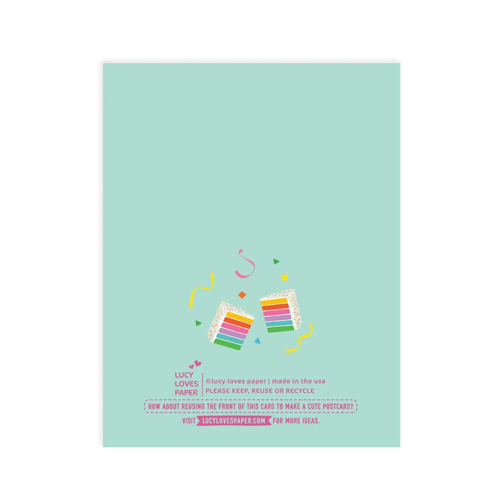 Lucy Loves Paper Card Rainbow Cake Girl Birthday Card