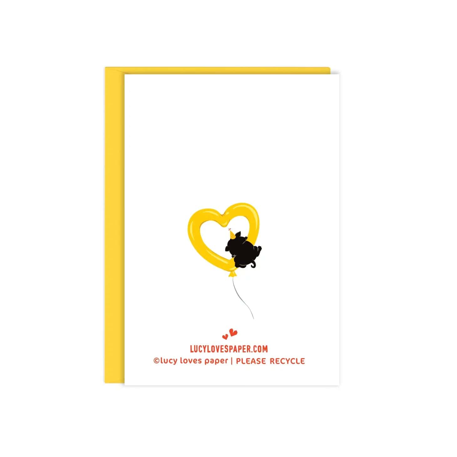 Lucy Loves Paper Enclosure Card Balloon Dog Birthday Mini Enclosure Card