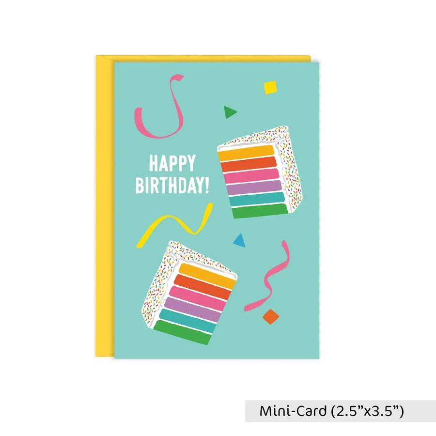 Lucy Loves Paper Enclosure Card Rainbow Cake Birthday Mini Enclosure Card