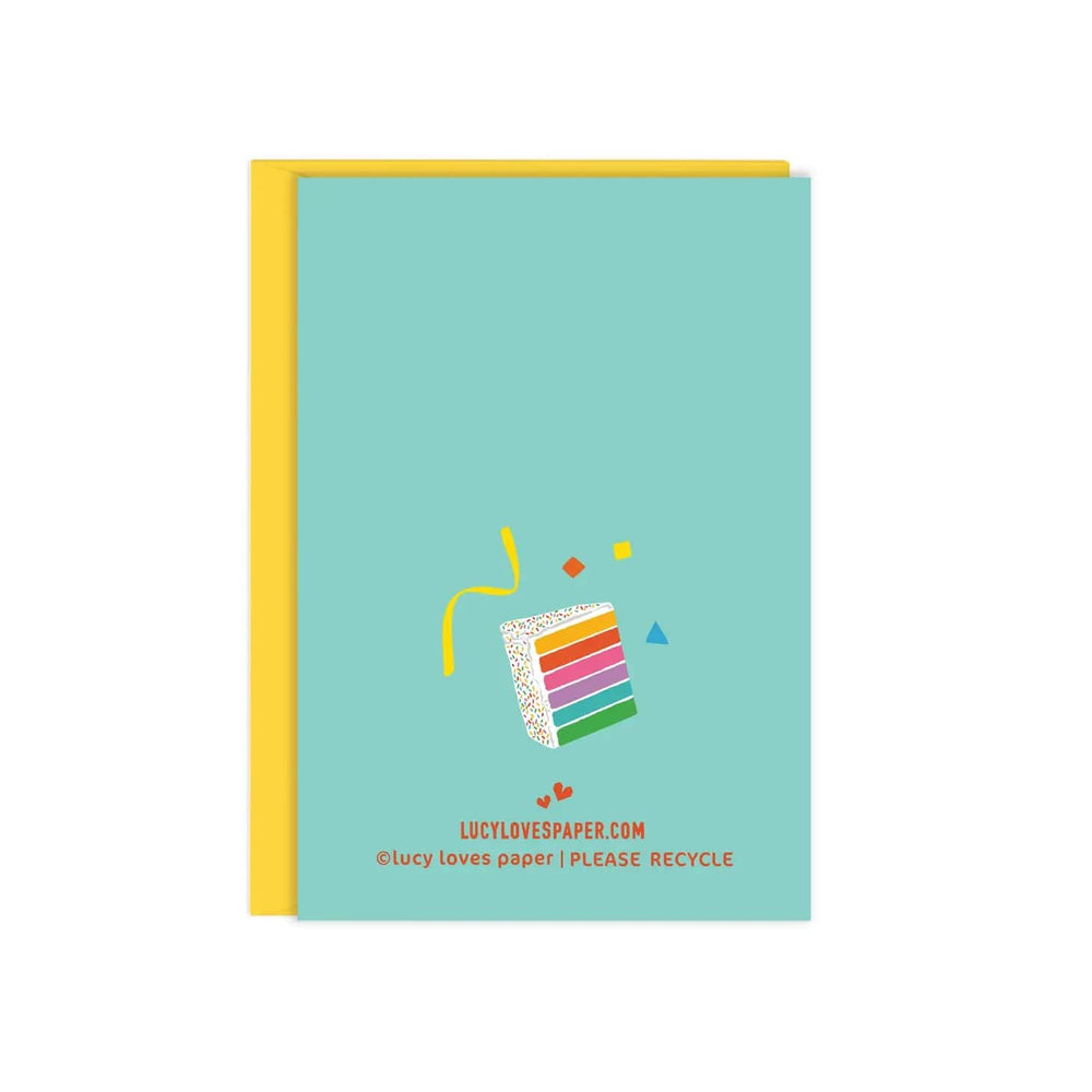 Lucy Loves Paper Enclosure Card Rainbow Cake Birthday Mini Enclosure Card