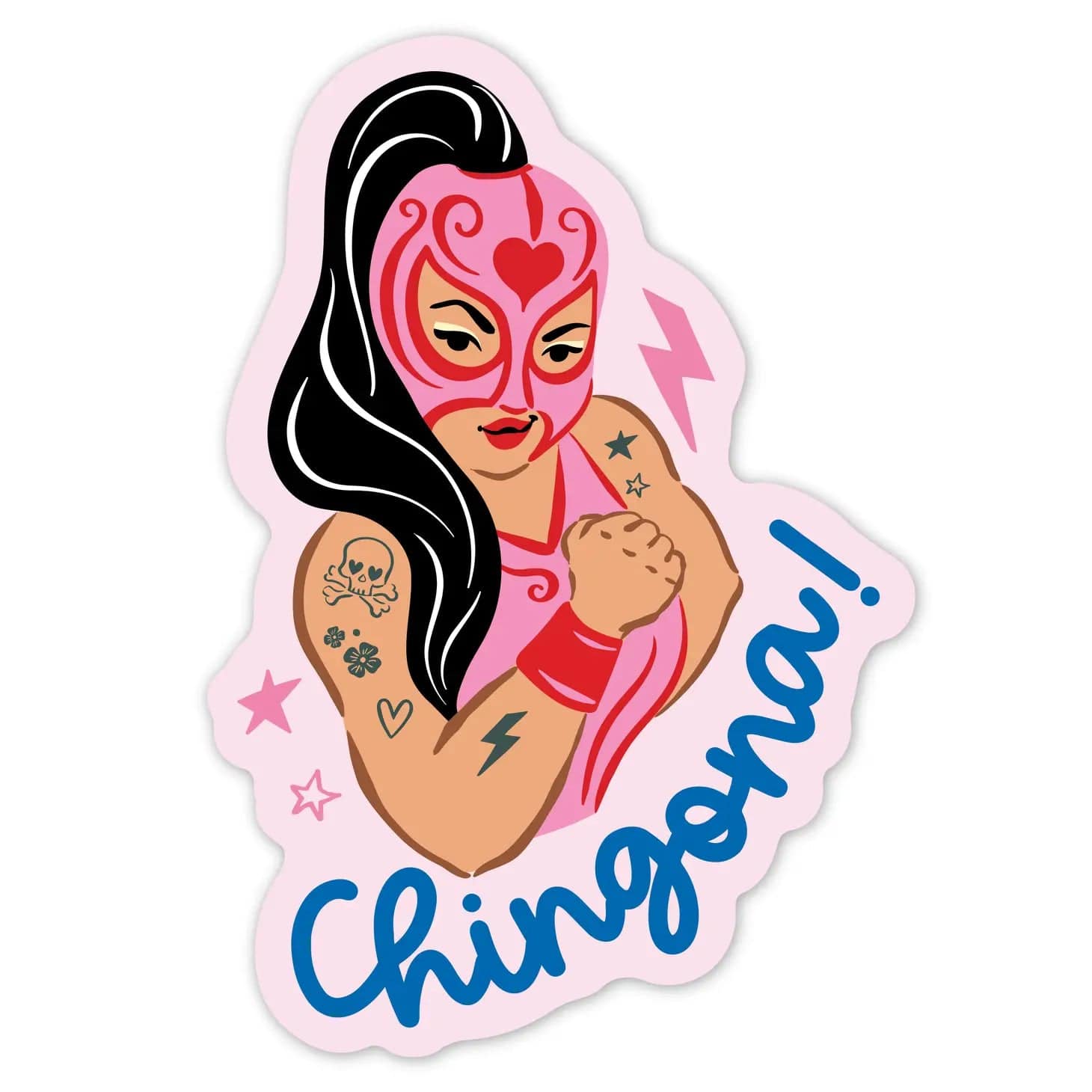 Lucy Loves Paper Sticker Chignon Luchadora Vinyl Sticker