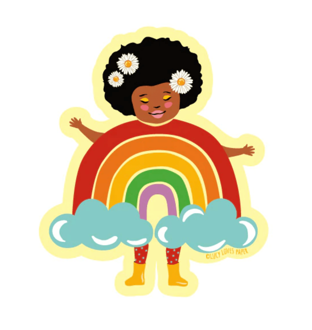 Lucy Loves Paper Sticker Rainbow Girl Sticker