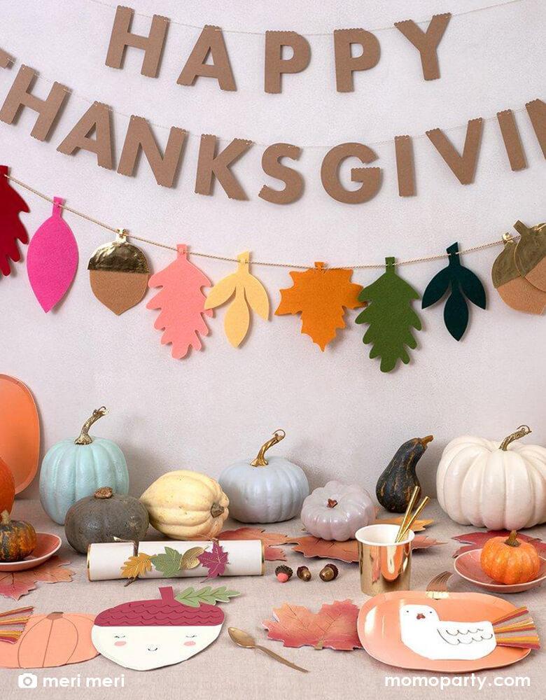 Meri Meri Fall Decor Felt Leaves Thanksgiving Garland