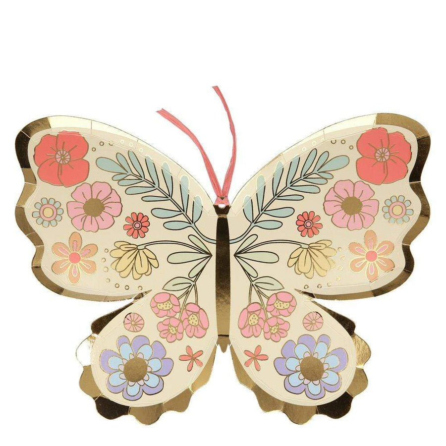 Meri Meri Party Supplies Floral Butterfly Plates