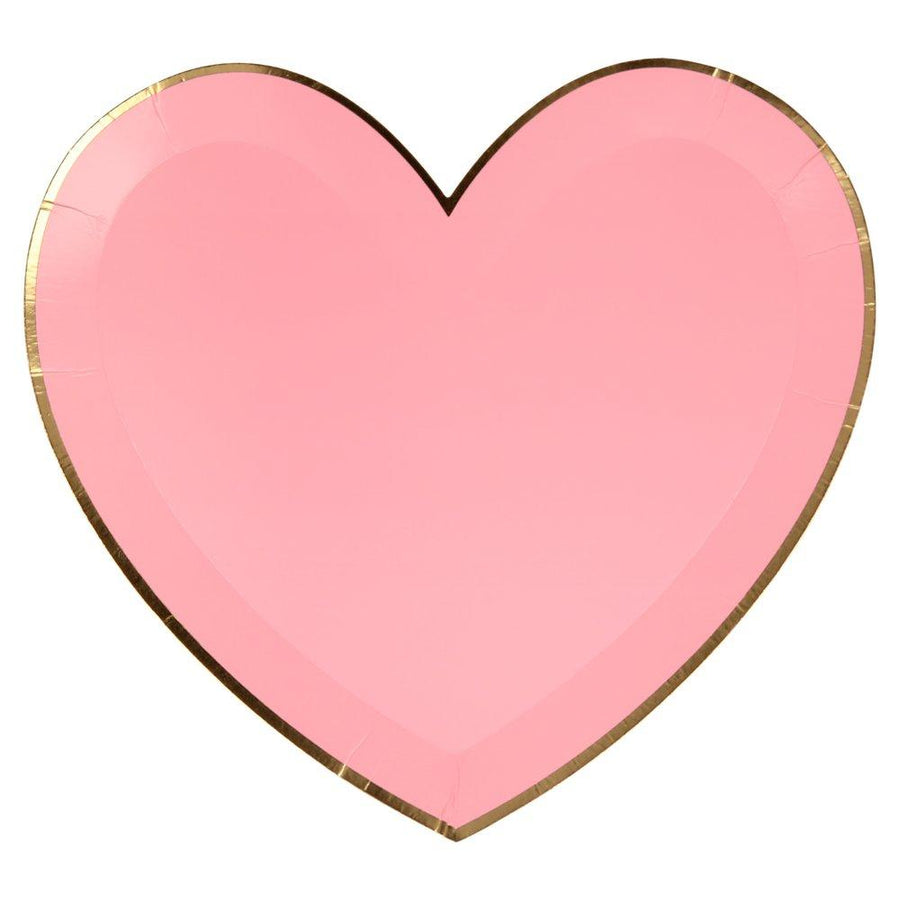 Meri Meri Party Supplies Pink Tone Large Heart Plates