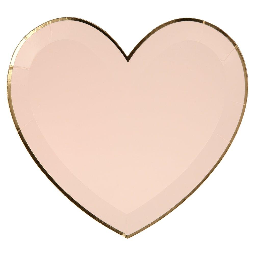 Meri Meri Party Supplies Pink Tone Small Heart Plates