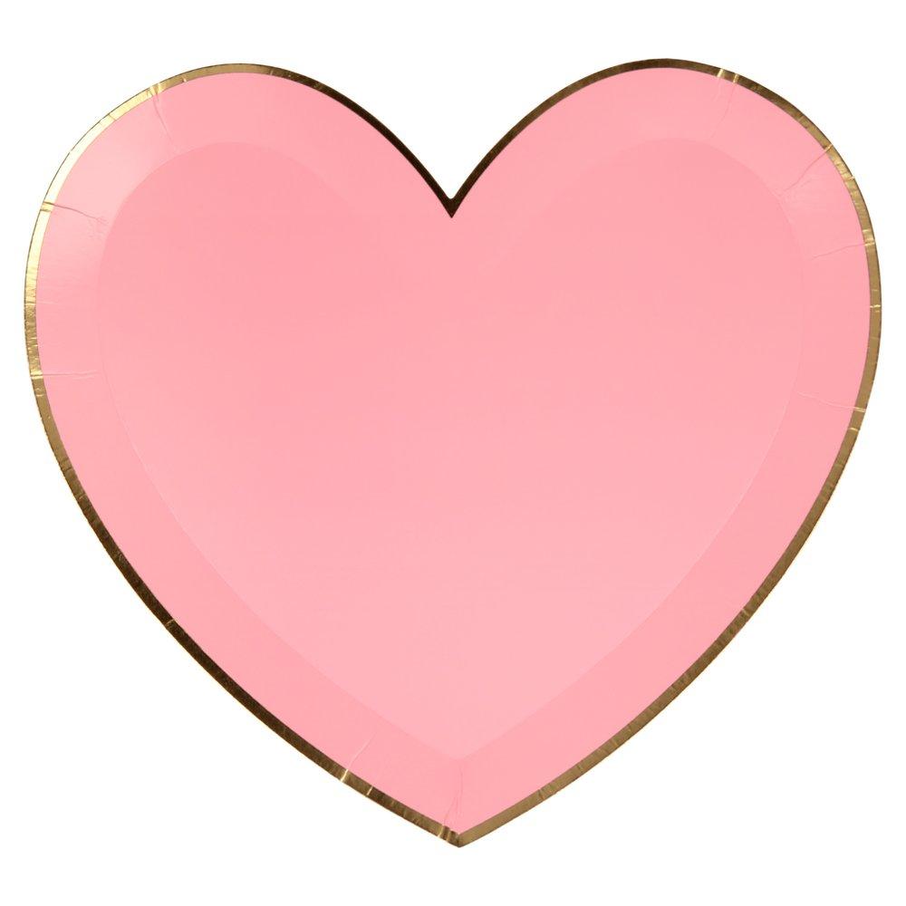 Meri Meri Party Supplies Pink Tone Small Heart Plates