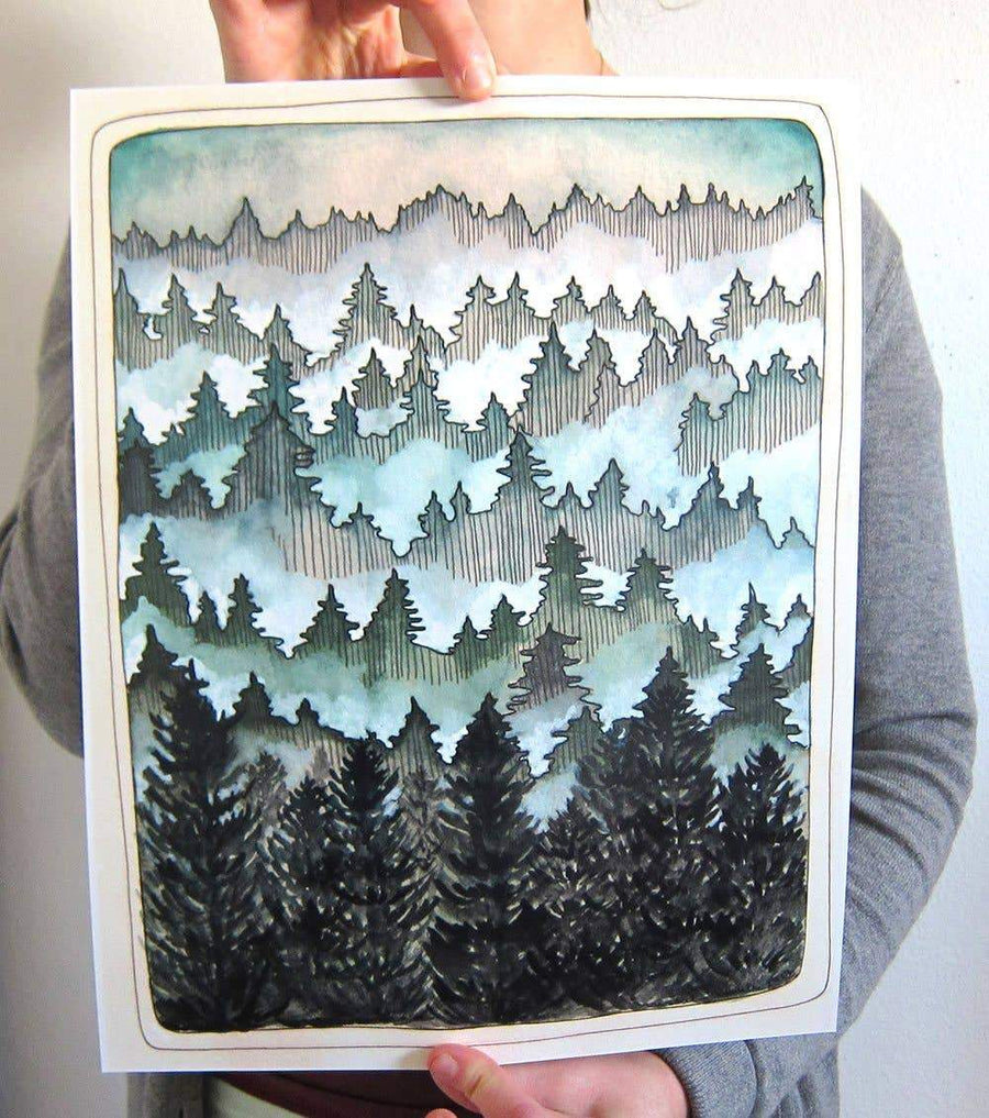 michele maule Art Print 11'' x 14" Northwest Forest Art Print