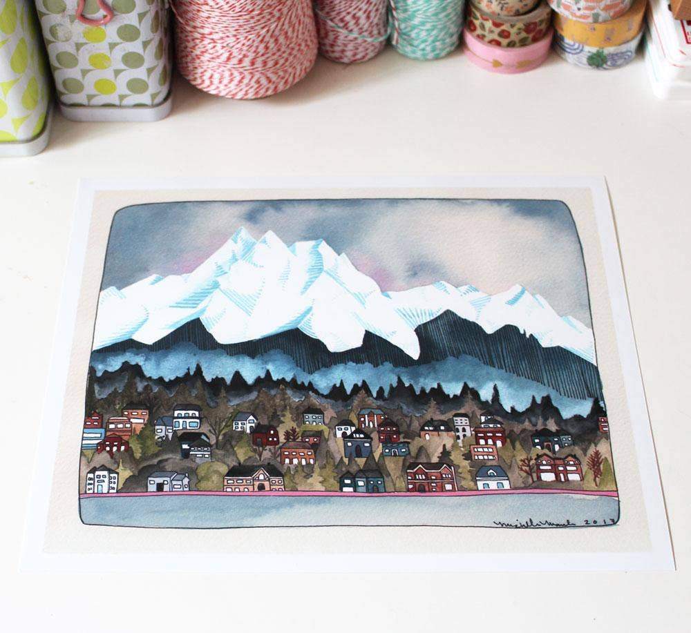 michele maule Art Print 8" x 10" Olympic Mountains Art Print