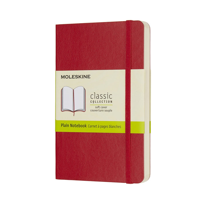 Moleskine Notebook Red Moleskine Plain Classic Pocket Notebook - Soft Cover