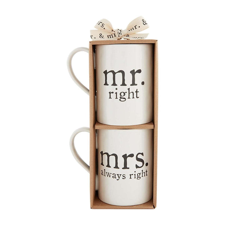 Mud Pie Mug Mr. and Mrs. Right Mugs