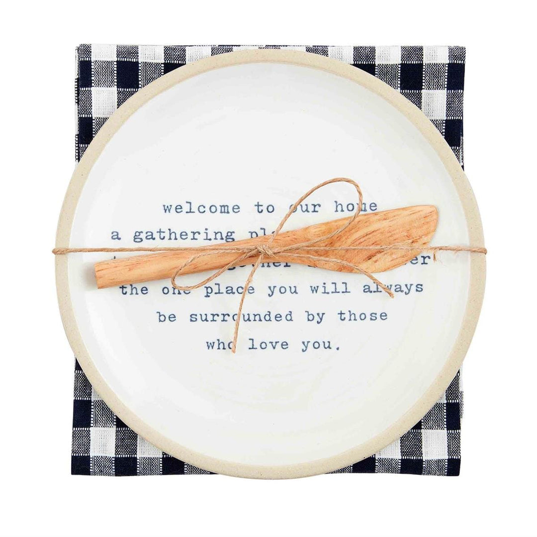 Mud Pie Plate Welcome- Farm Appetizer Plate Set