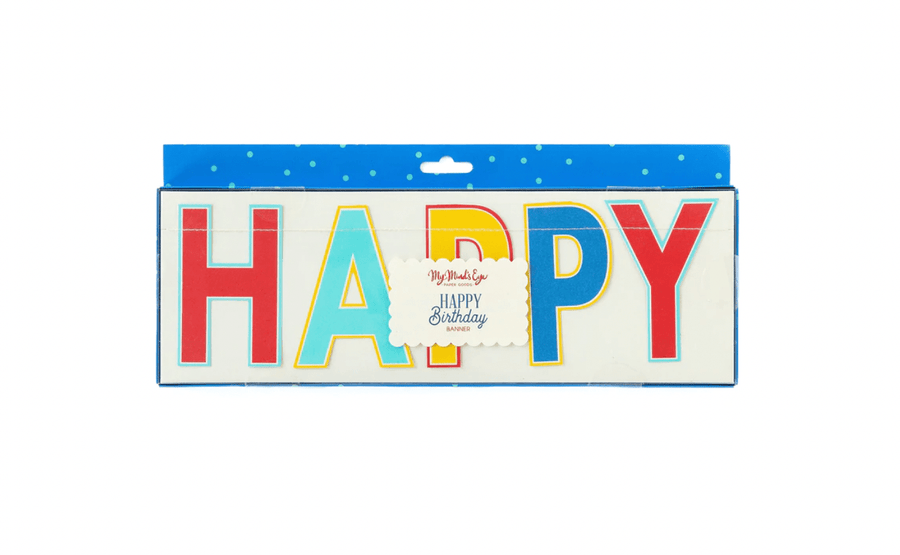 My Mind's Eye Banner Blue Birthday "Happy Birthday" Banner