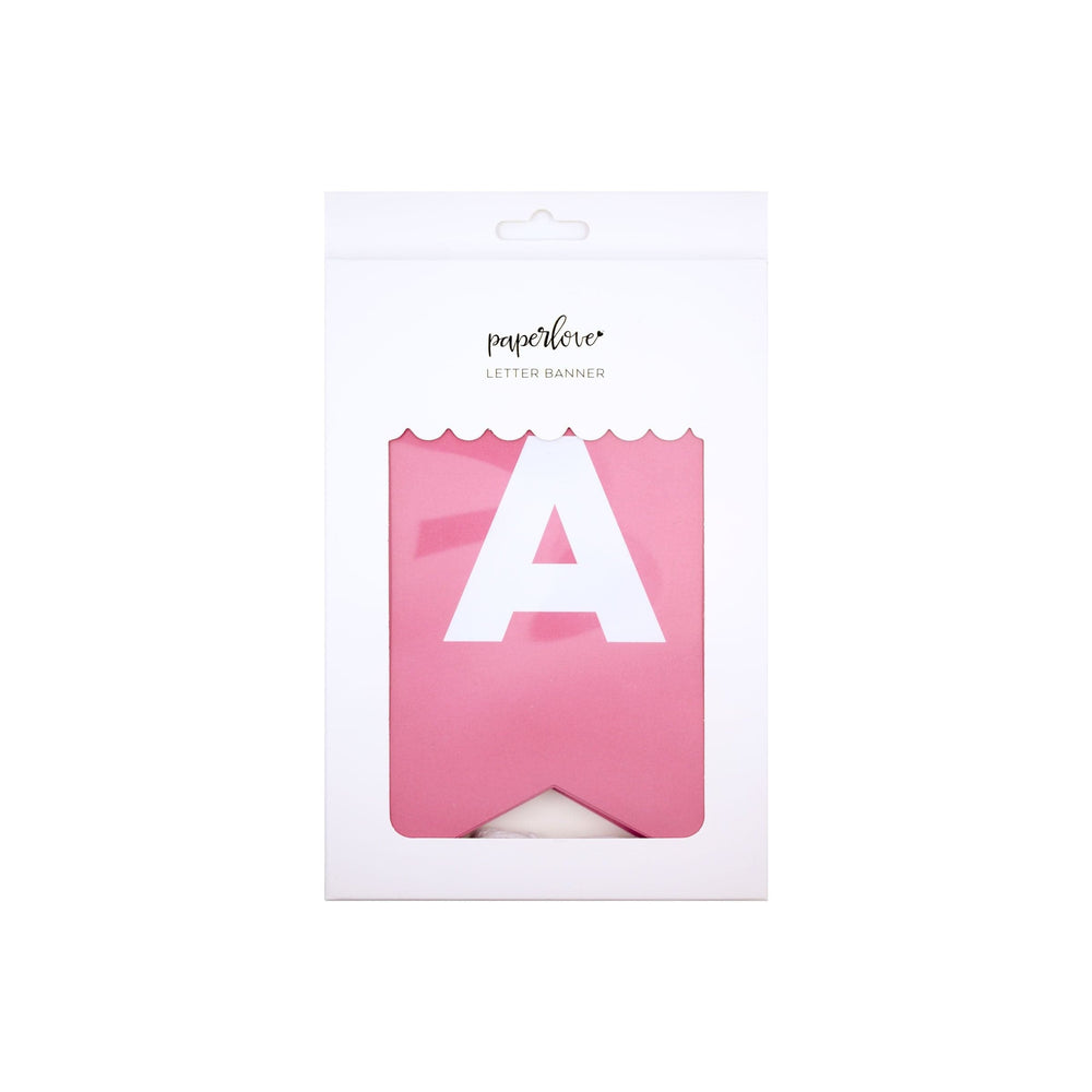 My Mind's Eye Party Supplies Paper Love Letter Banner in Bubble Gum