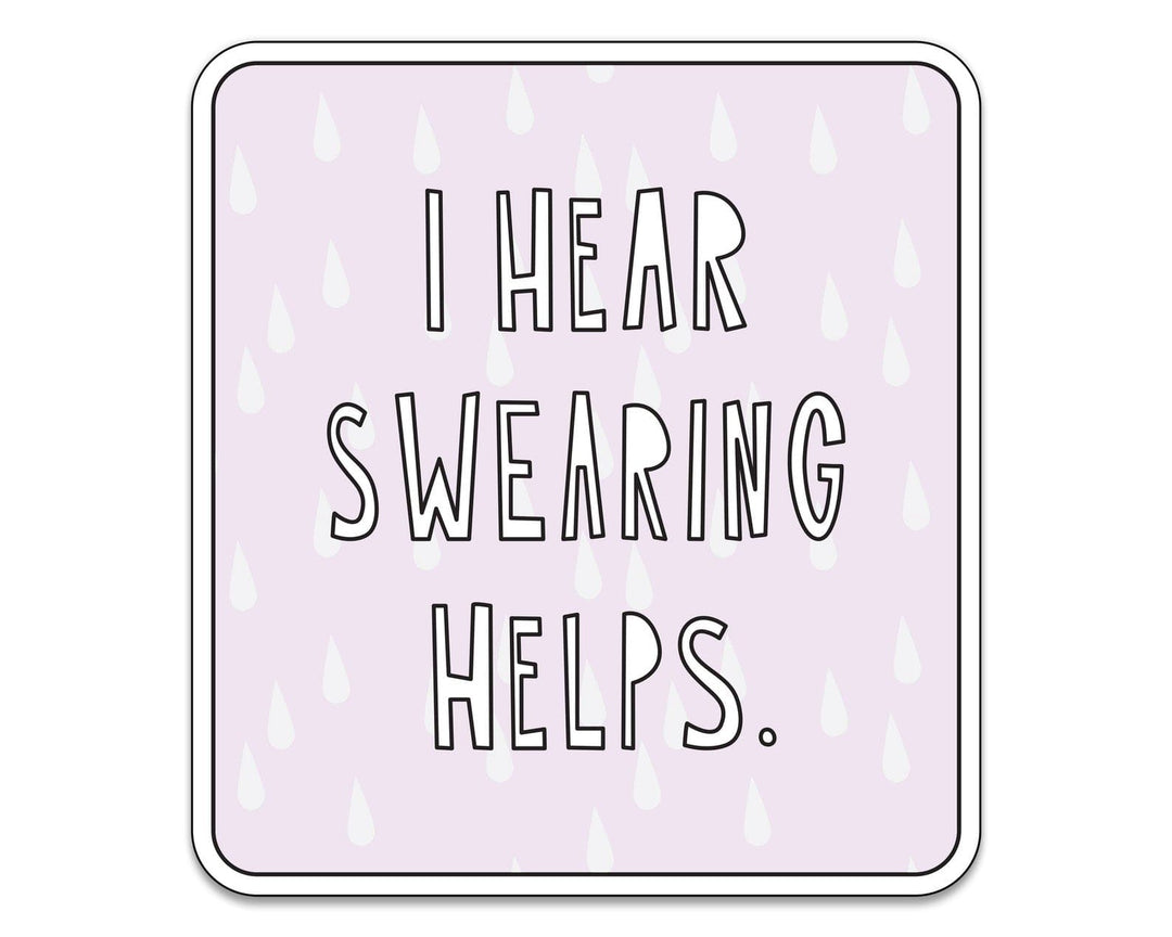 Near Modern Disaster Sticker I Hear Swearing Helps Sticker