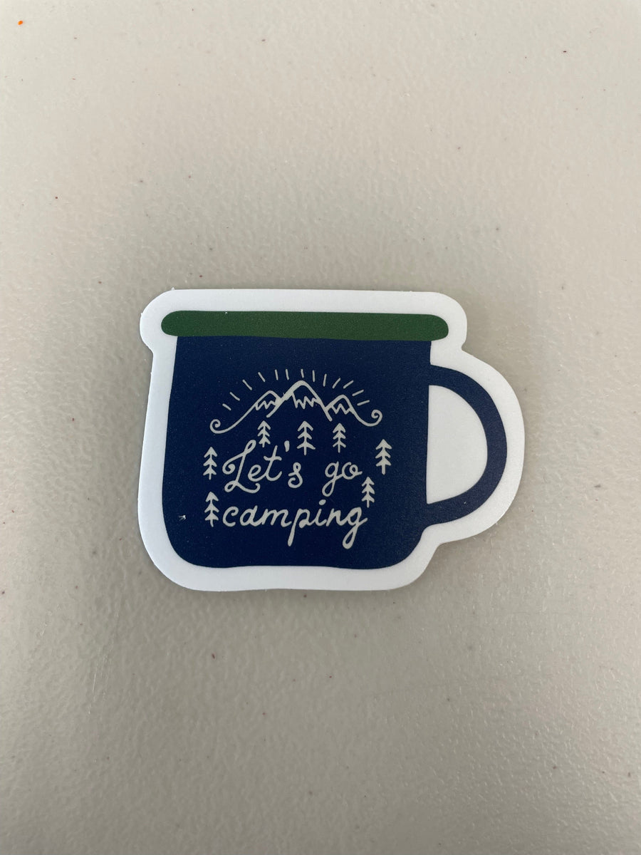 Nice Enough Sticker Let's Go Camping Sticker