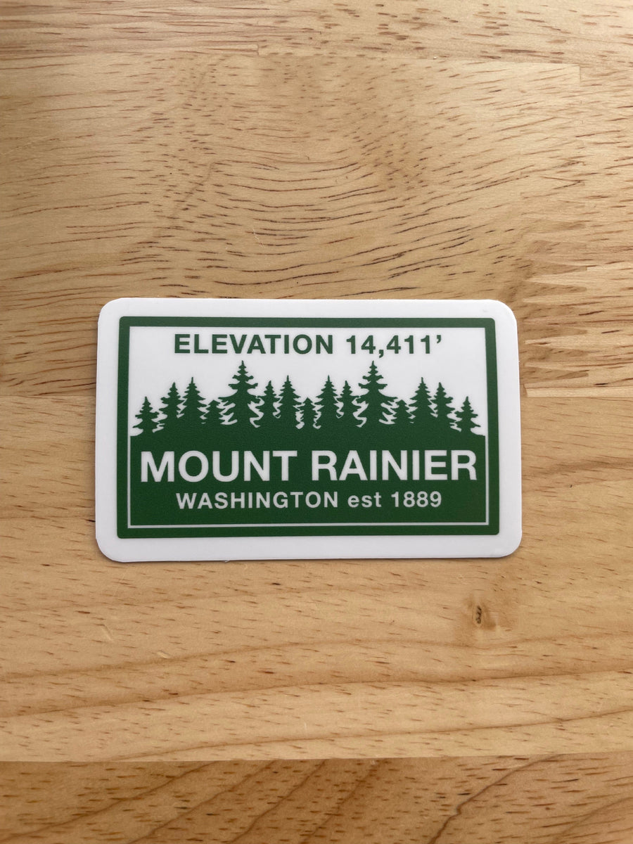 Nice Enough Sticker Mount Rainier Elevation Sticker
