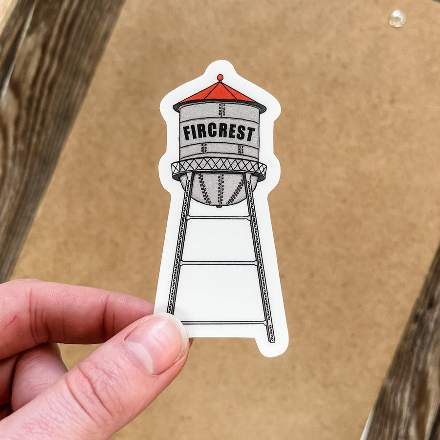 Nice Enough Sticker Water Tower - Fircrest Sticker