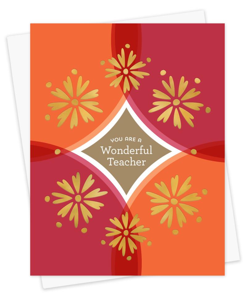 Night Owl Paper Goods Card Wonderful Teacher Foil-Stamped Card