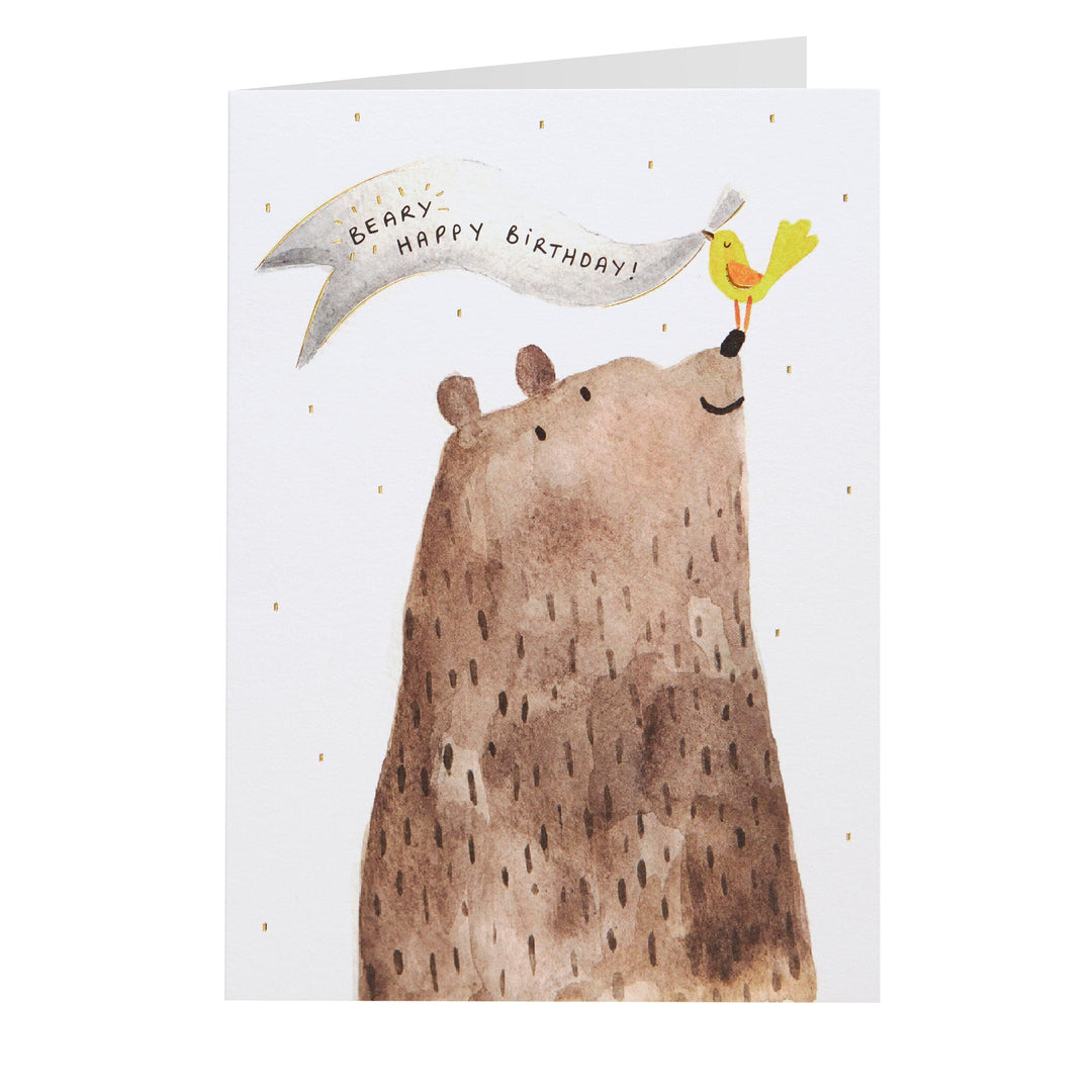 Niquea.D Card Bear with Banner Birthday Card