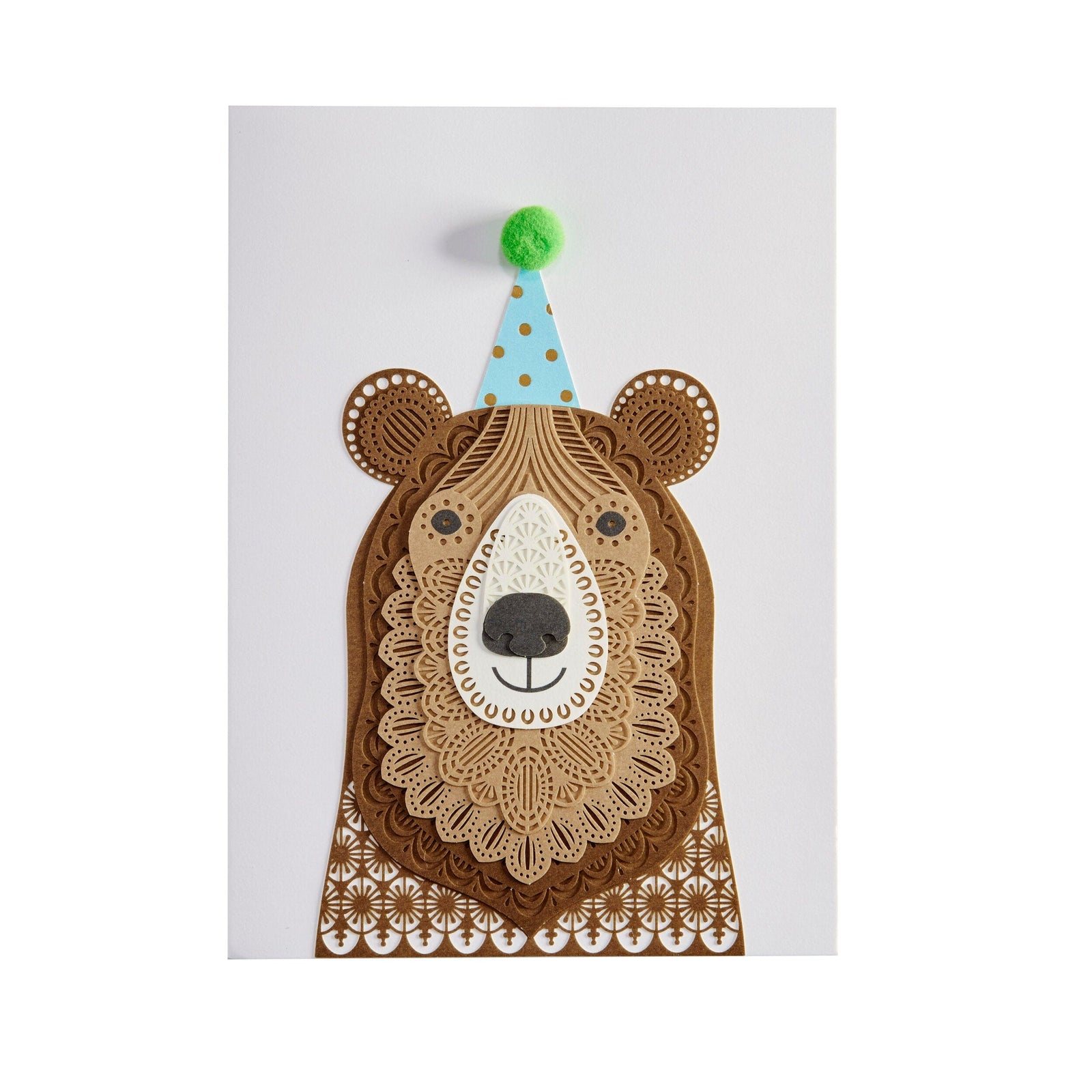 Niquea.D Card Bear with Hat Birthday Card