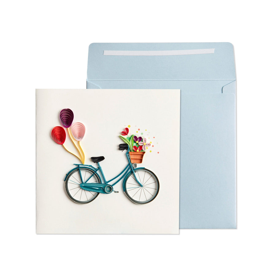 Niquea.D Card Bike with Flowers Birthday Card