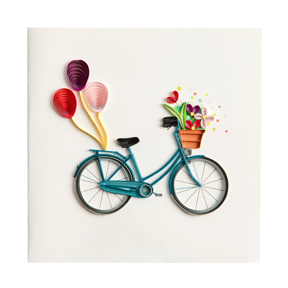 Niquea.D Card Bike with Flowers Birthday Card