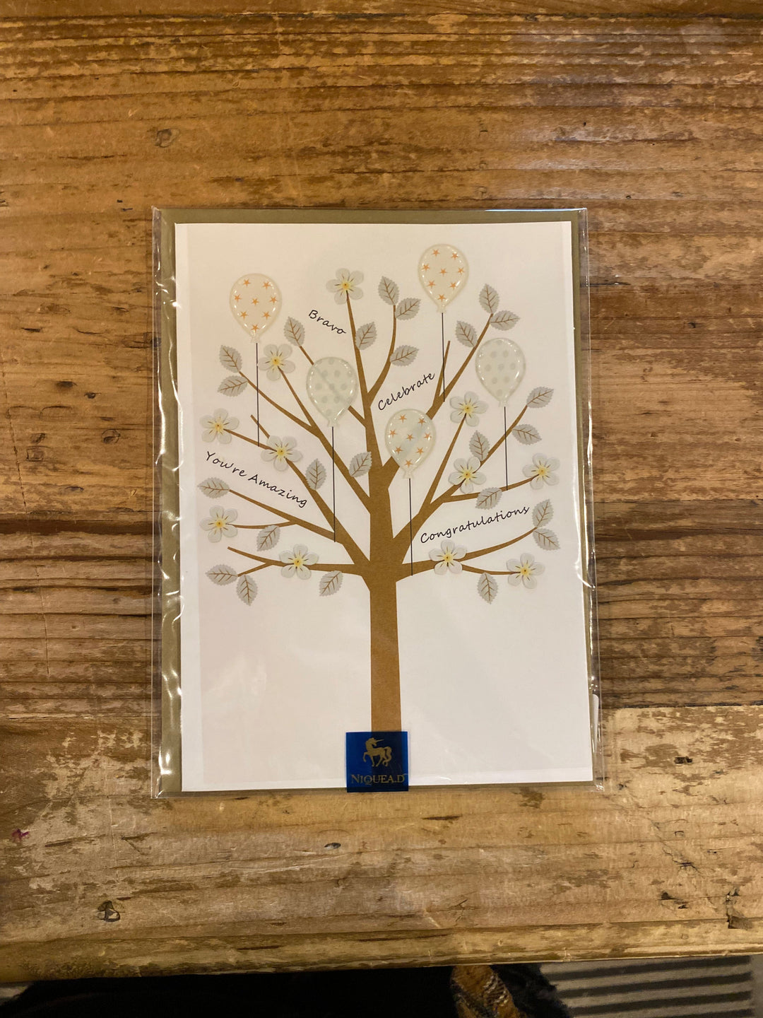 Niquea.D Card Congrats Tree with Words Congratulation Card