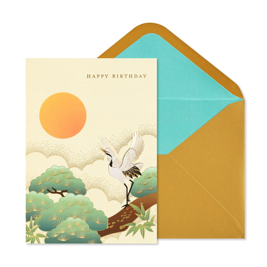 Niquea.D Card Crane with Sun Birthday Card