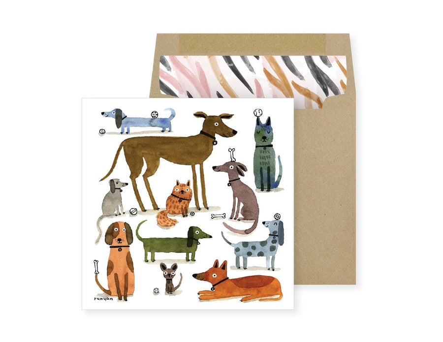 Niquea.D Card Dogs and One Cat Blank Card