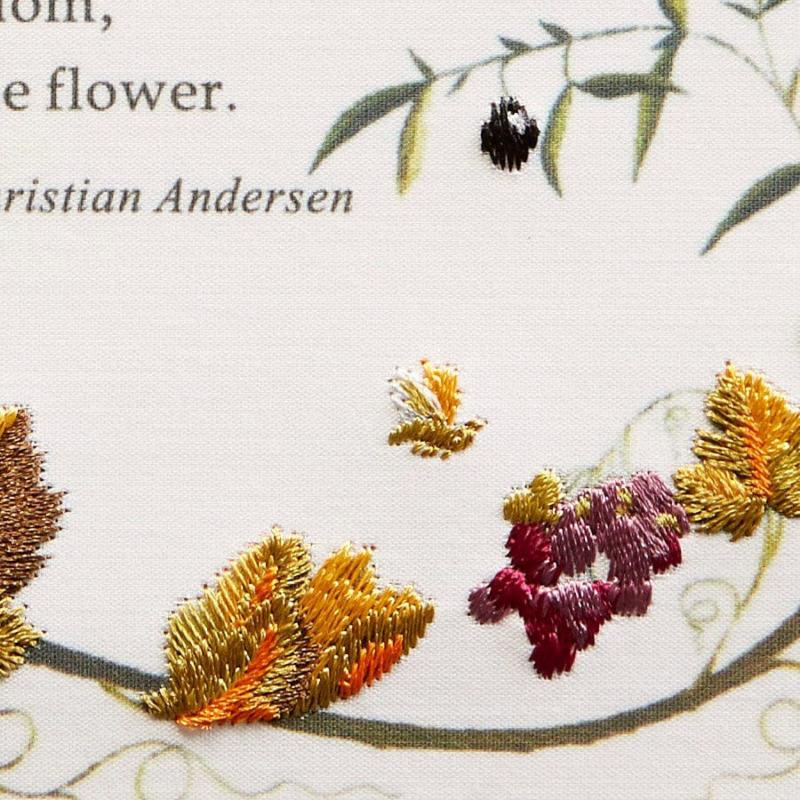 Niquea.D Card Embroidered Leaves & Flowers Birthday Card