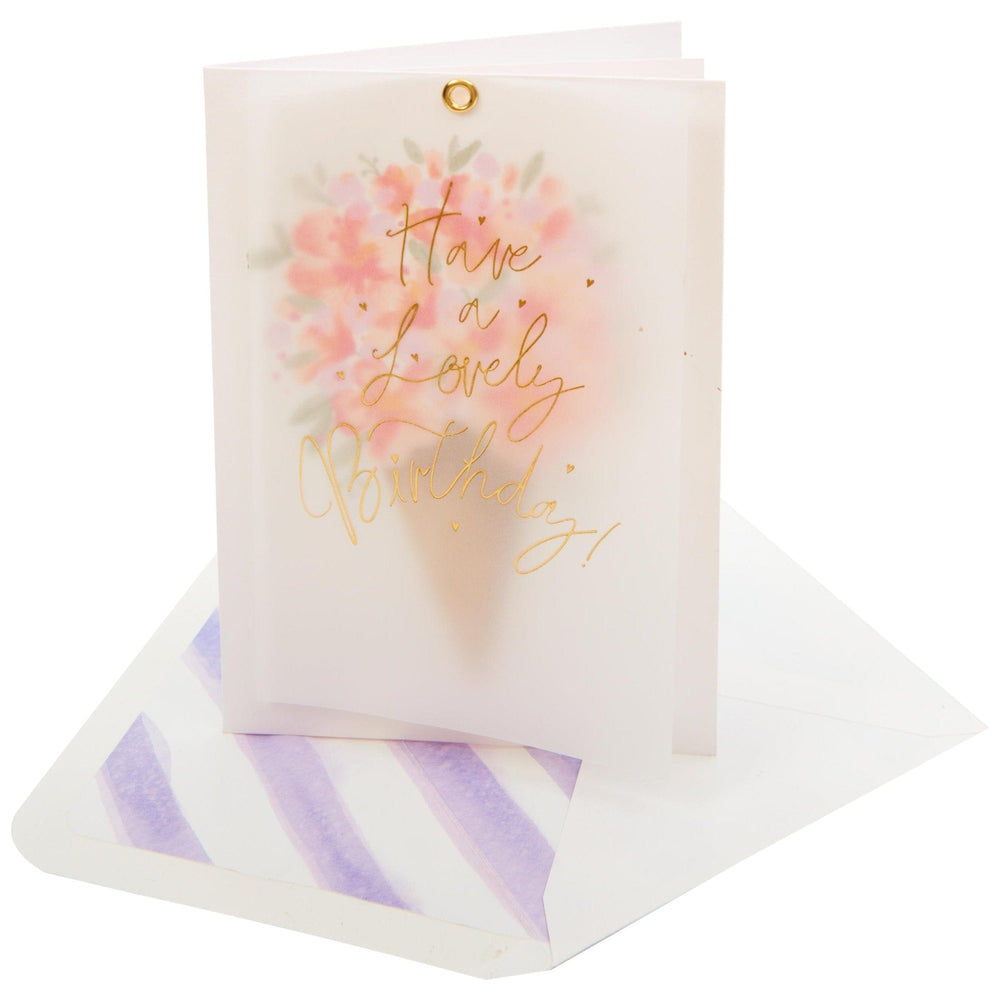 Niquea.D Card Floral in Sugar Cone with Vellum Birthday Card