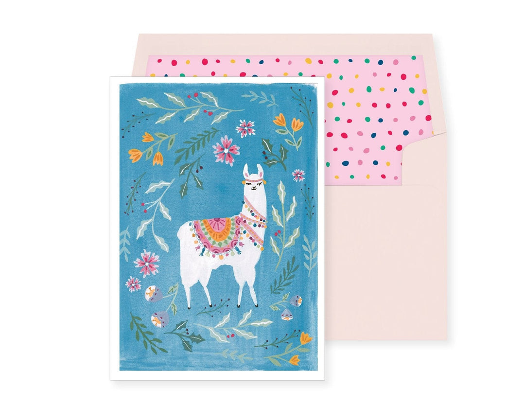Niquea.D Card Llama and Flowers Birthday Card
