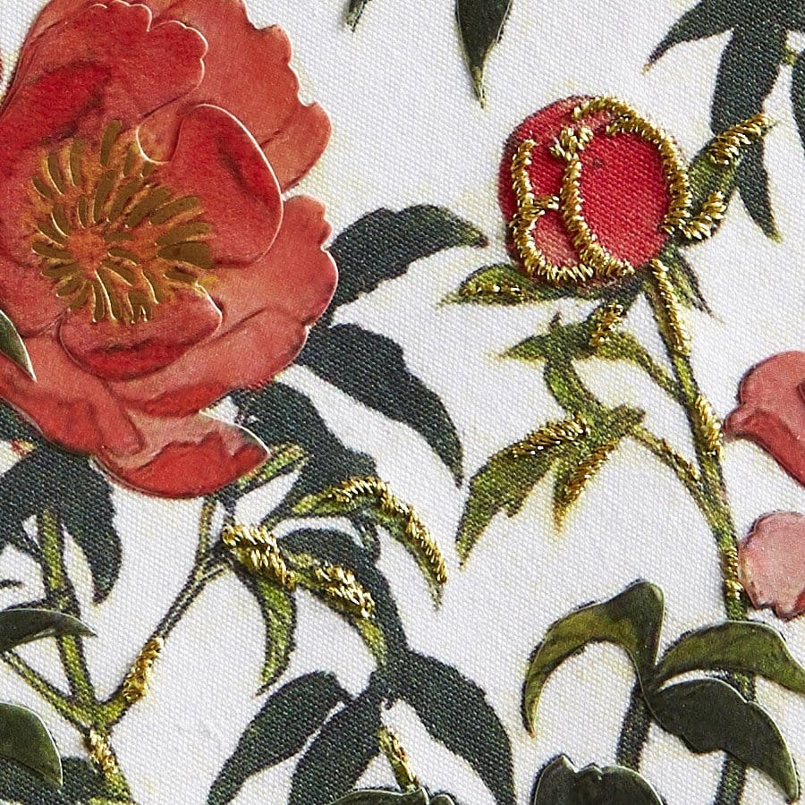 Niquea.D Card Orange Flowers/Gold Embroidery Get Well Card