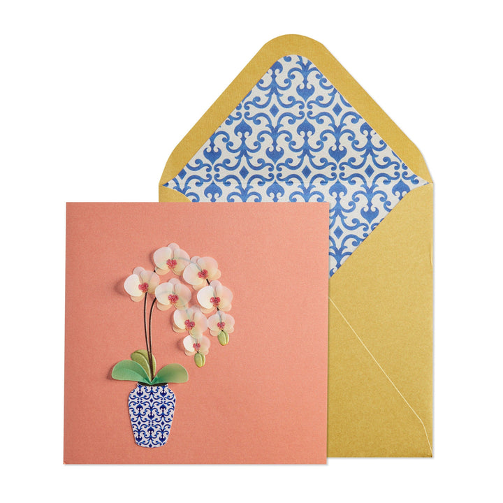 Niquea.D Card Orchids in Vase Birthday Card