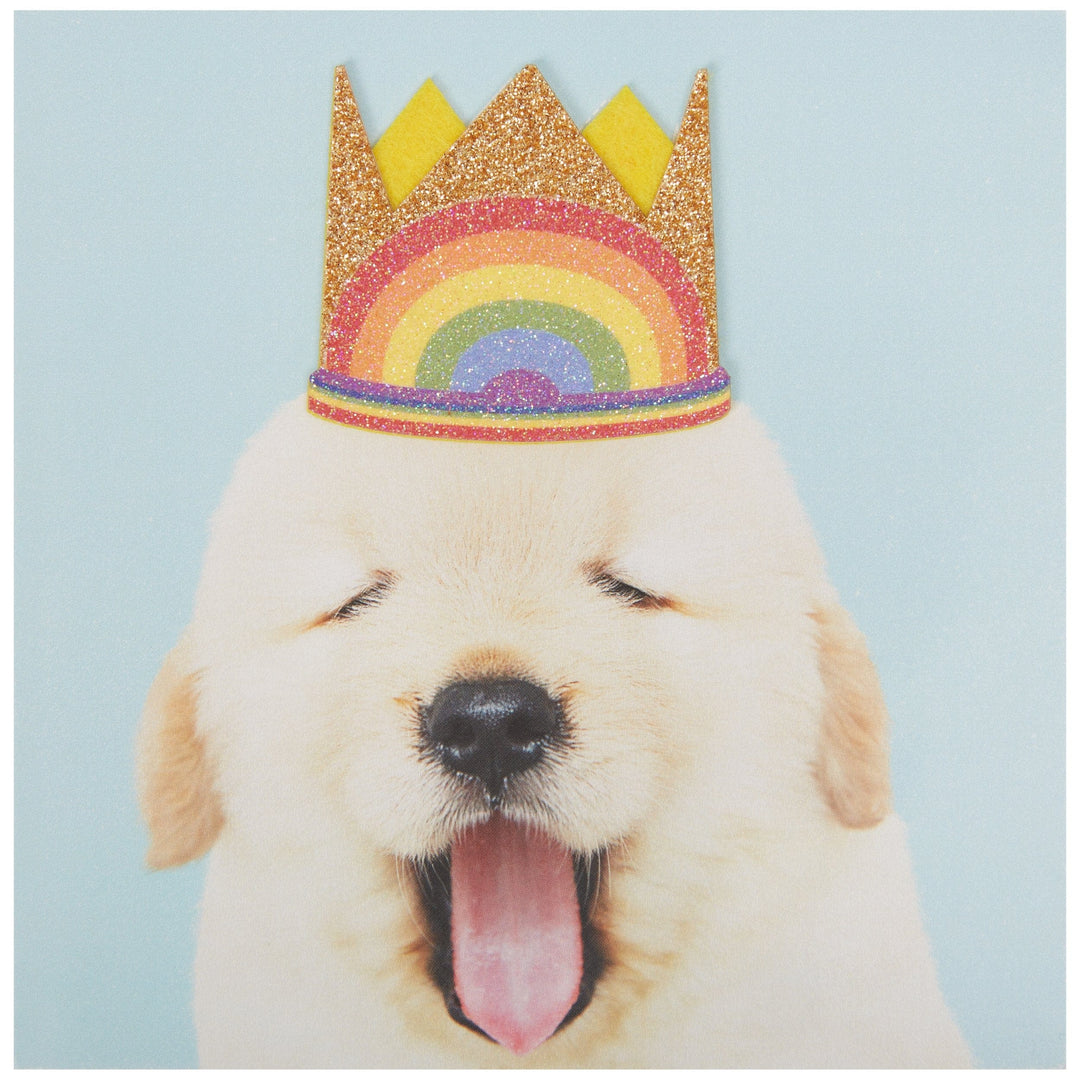 Niquea.D Card Puppy in Rainbow Crown Birthday Card