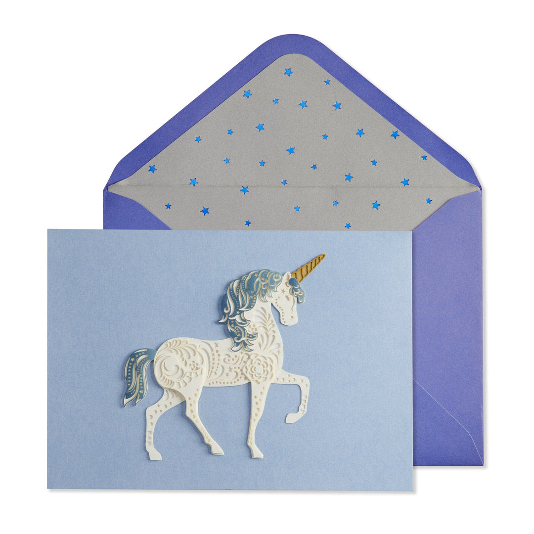 Niquea.D Card Unicorn White Birthday Card