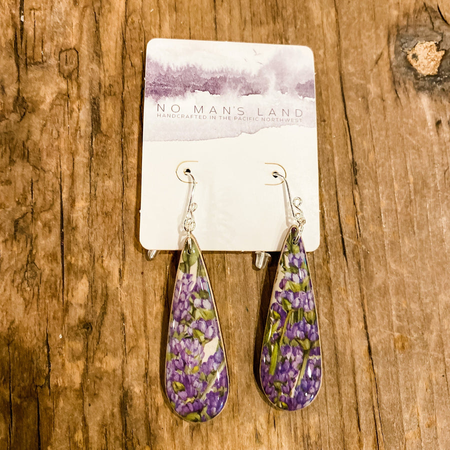 No Man's Land Artifacts Earrings Lavender Fields Drops Earrings