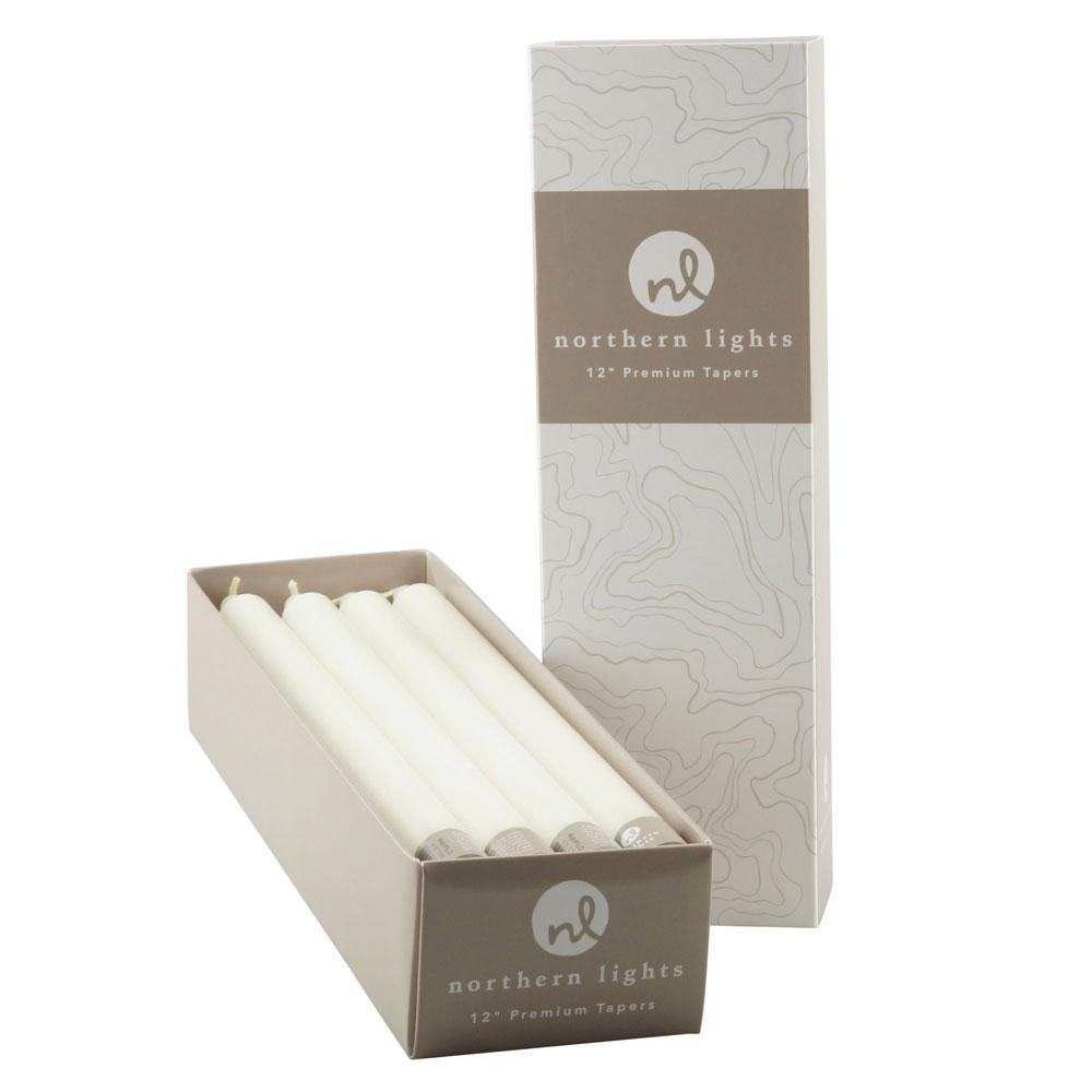 Northern Lights Candle 12" Premium Tapers - Pure White