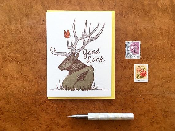Noteworthy Paper & Press Card Good Luck Elk Card