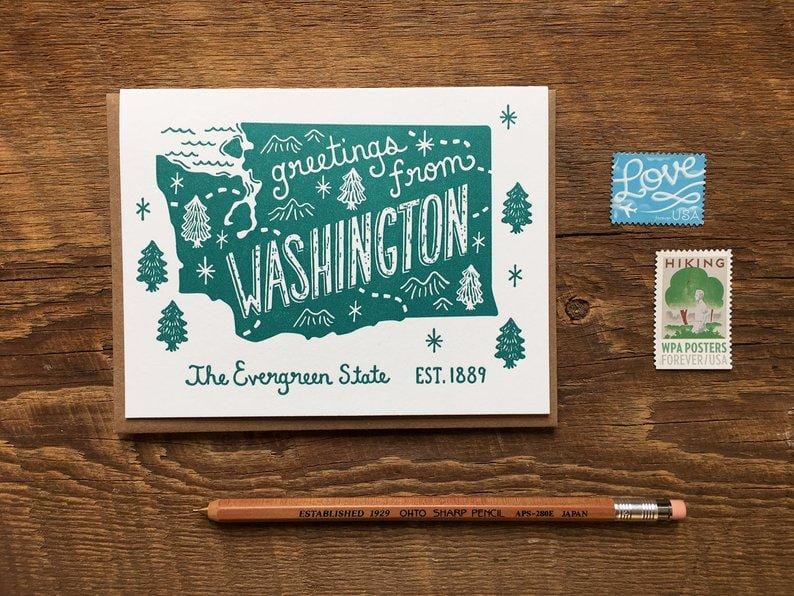 Noteworthy Paper & Press Single Card Greetings from Washington Single Card