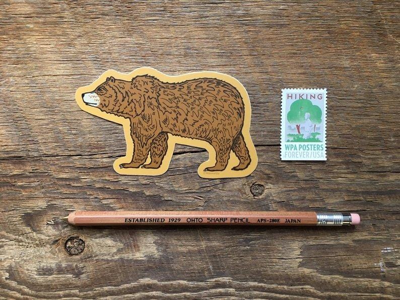 Noteworthy Paper & Press Sticker Grizzly Bear Sticker