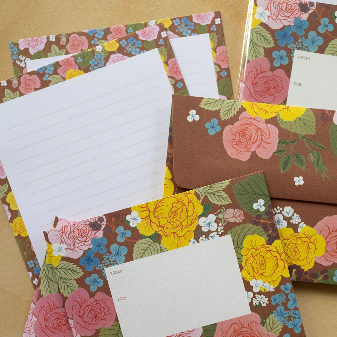 Oana Befort Stationery Set Letter Writing Set - Rose Garden