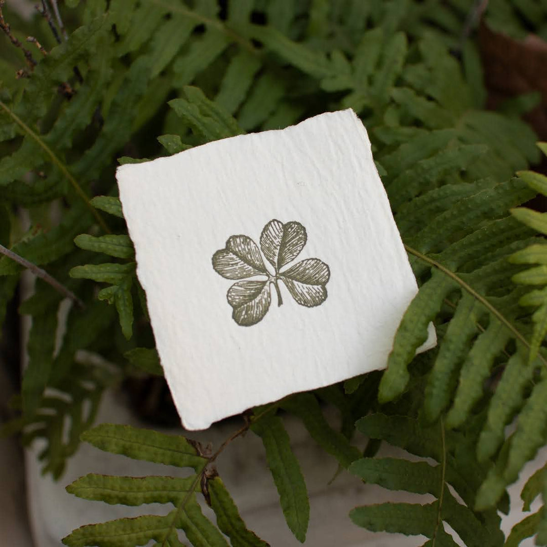 Oblation Papers & Press Enclosure Card Clover Petite Handmade Paper Charm