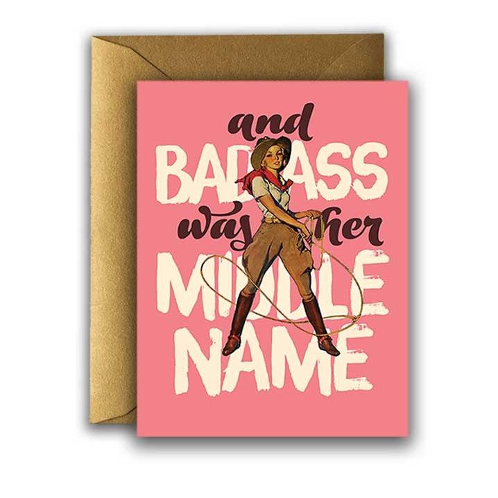 OffensiveDelightful Card Badass Cowgirl Card
