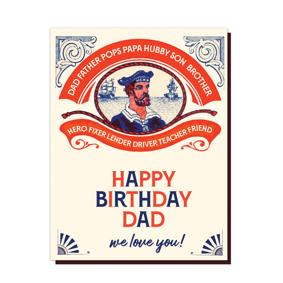 OffensiveDelightful Single Card Dad Sailor Birthday