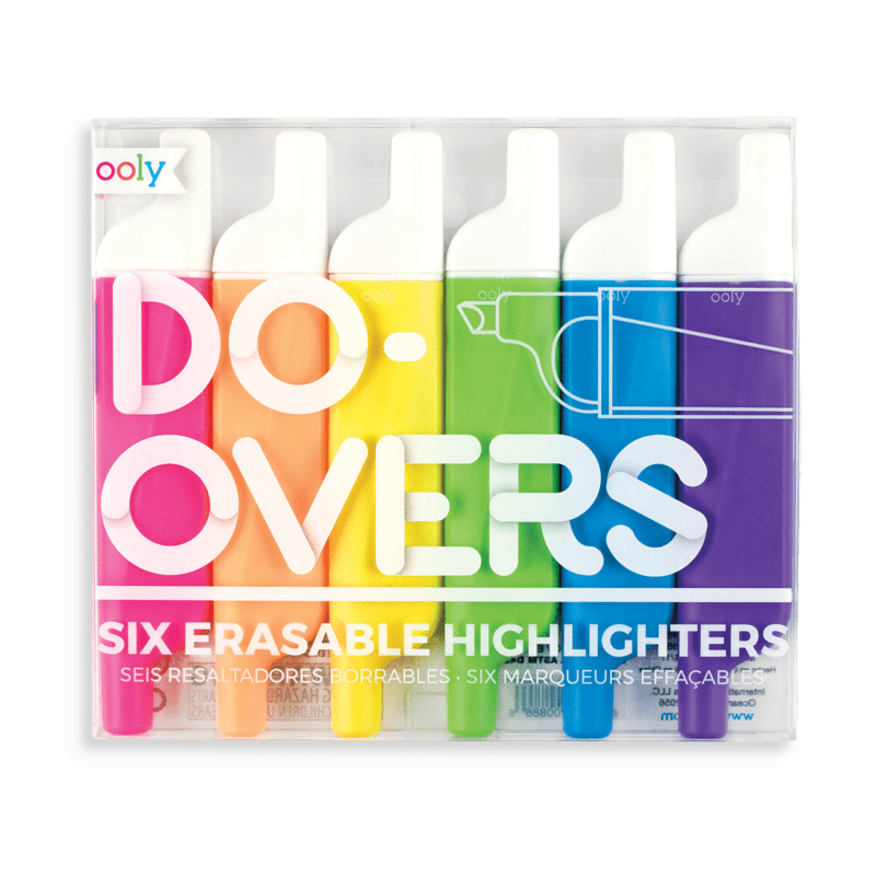 OOLY Art Supplies Do-Overs Erasable Highlighters - Set of 6