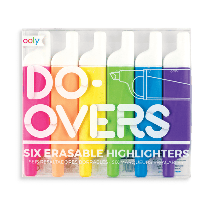 OOLY Art Supplies Do-Overs Erasable Highlighters - Set of 6