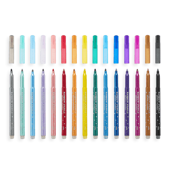 OOLY Art Supplies Rainbow Sparkle Glitter Markers