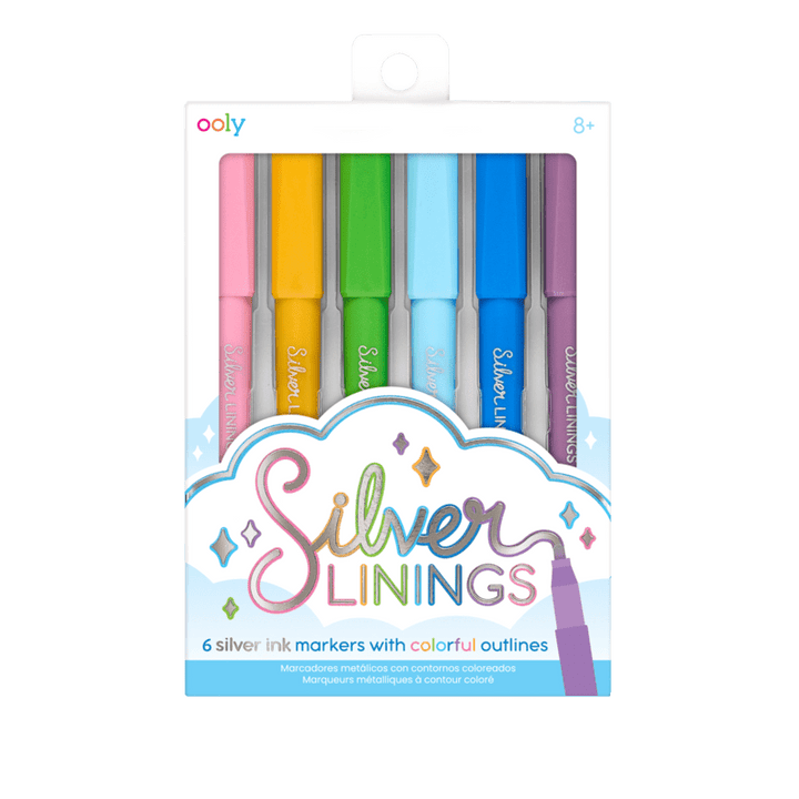 OOLY Art Supplies Silver Linings Outline Markers - Set of 6